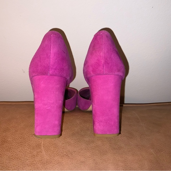 Women's Pink Suede Heels - Picture 2 of 10